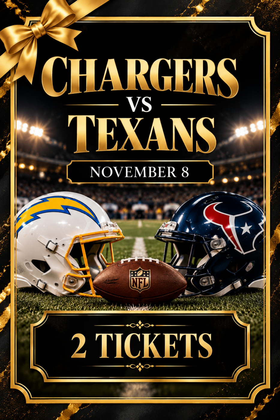 Chargers Tickets! auction prize poster