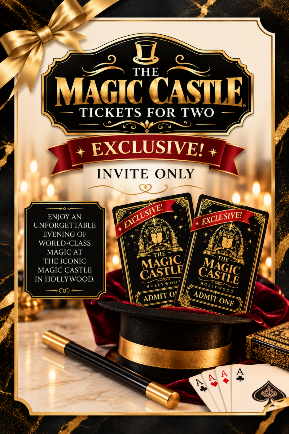 Magic Castle Tickets auction prize poster